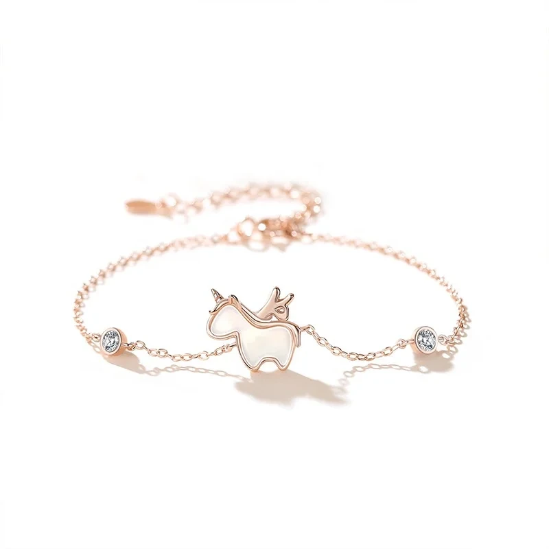 2023 Hot Sell Unicorn Charm Bracelet Boutique Jewelry Silver Women's Bracelet Popular Adjustable Bracelet 1