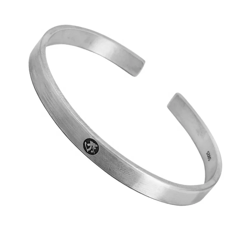Vintage 925 Sterling Silver Patron Saints Buddhism Zodiac Bracelet Men Women Couple Bangle 1
