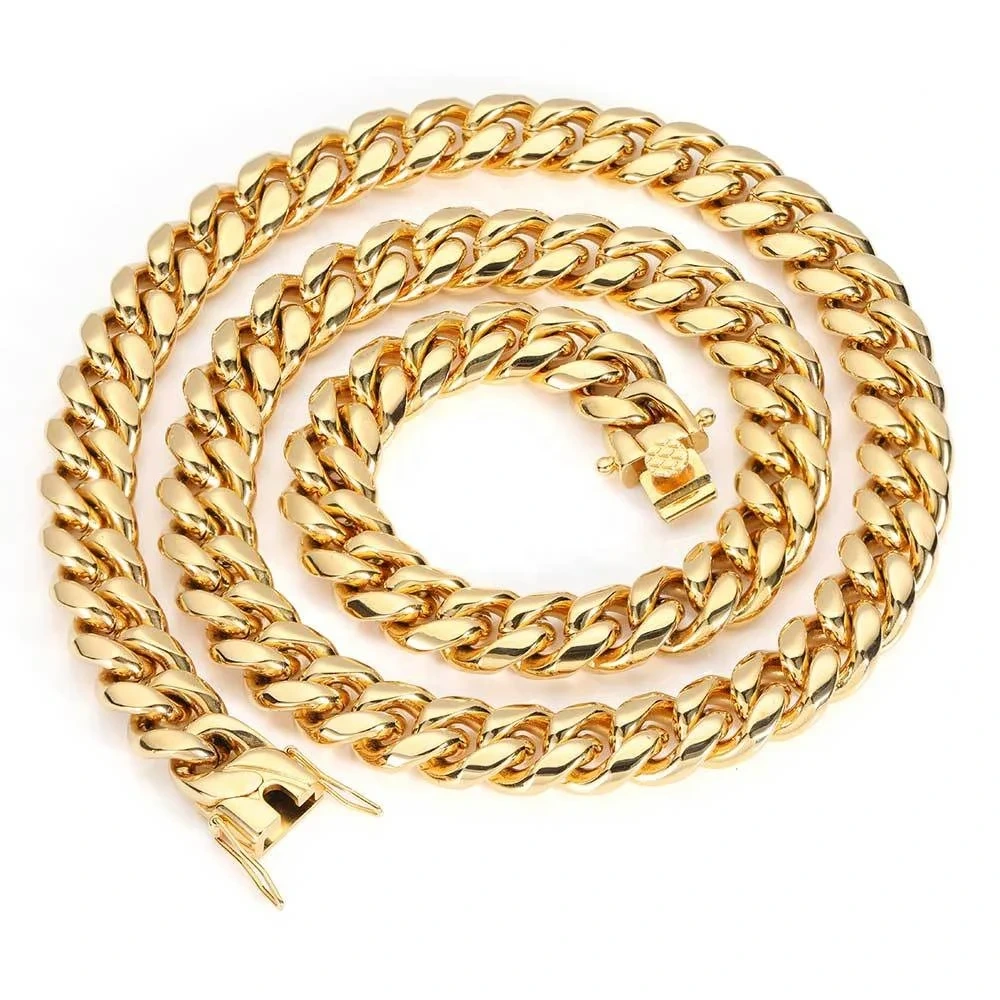 Wholesale Silver Colorful Gold Plated 6mm 8mm 10mm 12mm 14mm 16mm 18mm Big Cuban Link Chain Jewelry 1