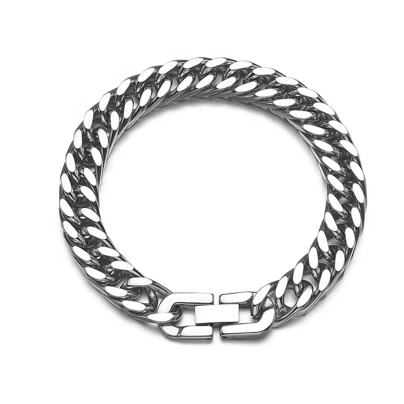 Hot Sell Width 16mm/18mm/20mm/30mm/25mm Length 20cm/60cm Stainless Steel Cuban Link Chain Necklace Men 1