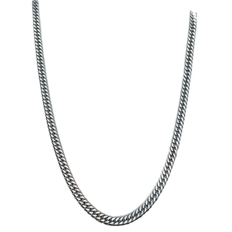 Hot Sale Titanium Steel Men's Cuban Chain Necklace Double Woven Six-sided Grinding Encryption Chain Necklace 1