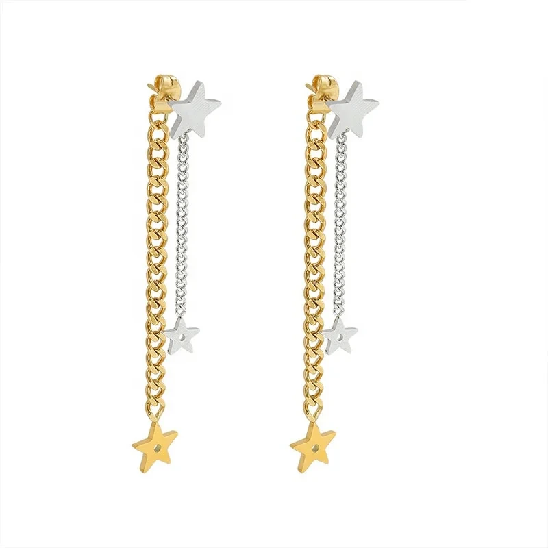 2024 New Long Earrings Fashionable Chain Earrings Stainless Steel Tassel Earrings For Woman 1