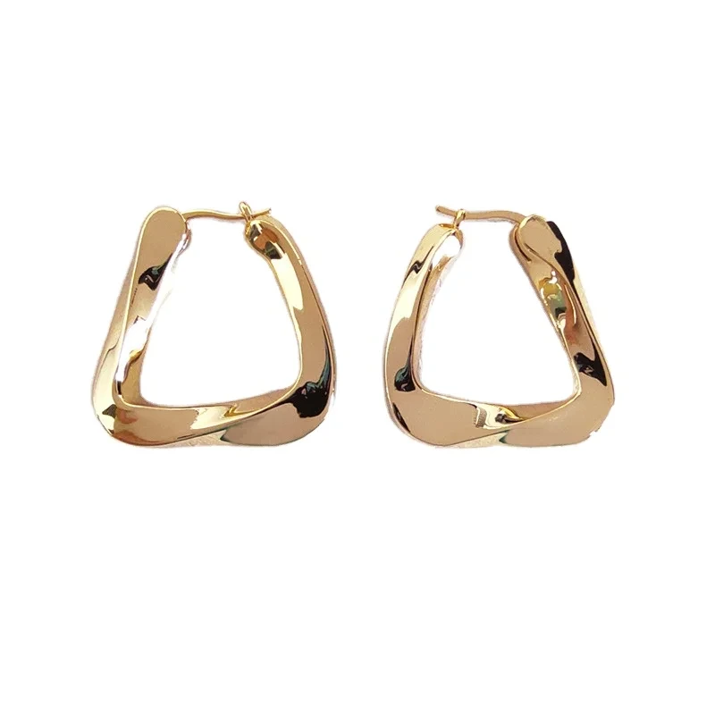 Trendy Fashion Geometric Triangle Earrings Personality Simple Exaggerated Hoop Earrings 1