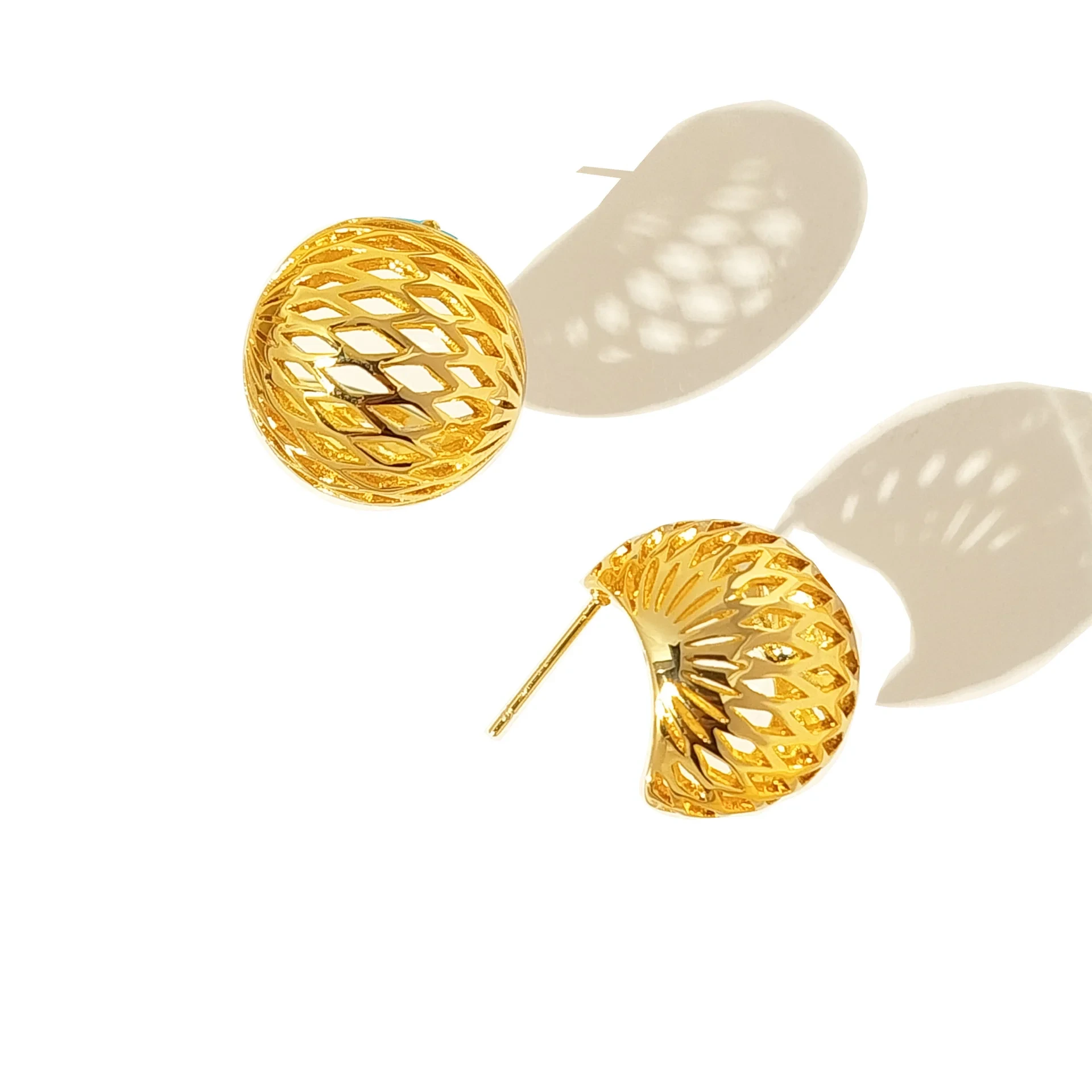 High Polish Stainless Steel Ball Earrings 18k Gold Plated Ball Stud Earrings High Quality Ball Earrings Stud 1