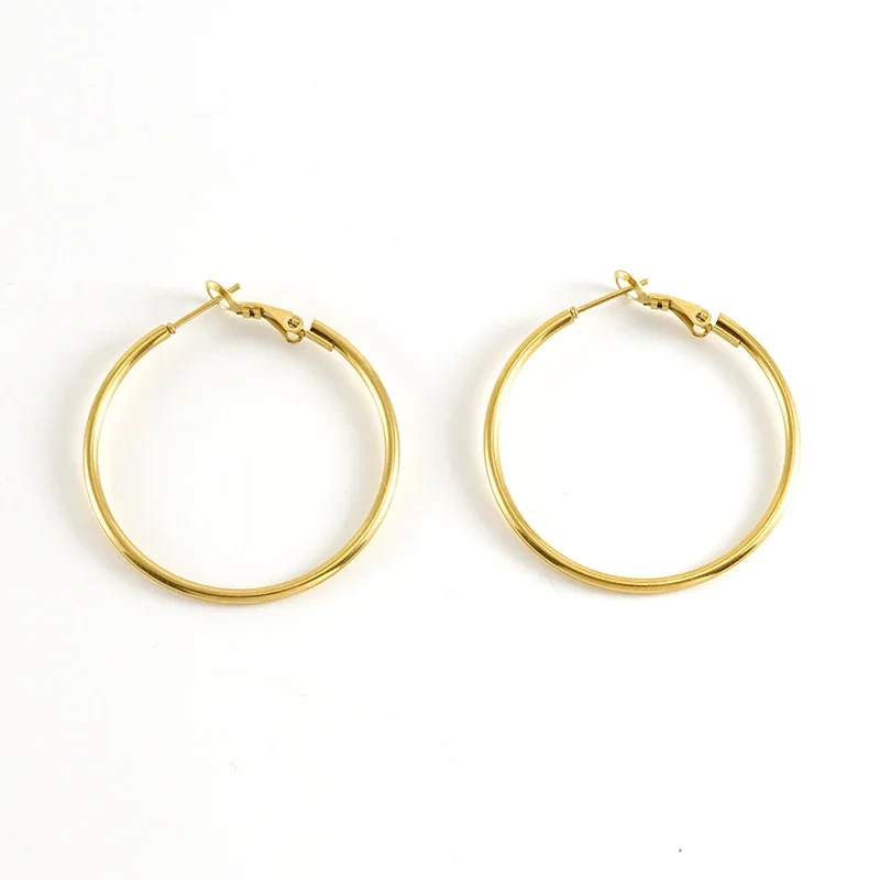 New Stainless Steel Titanium Steel Guangzhou 18k Gold Hoop Earrings Women Girls Earring Accessories 1