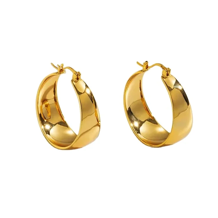 Women's Earrings In Bulk Wholesale Thin Hoop Earrings Stainless Steel Thin Gold Hoop Earrings For Girls 1