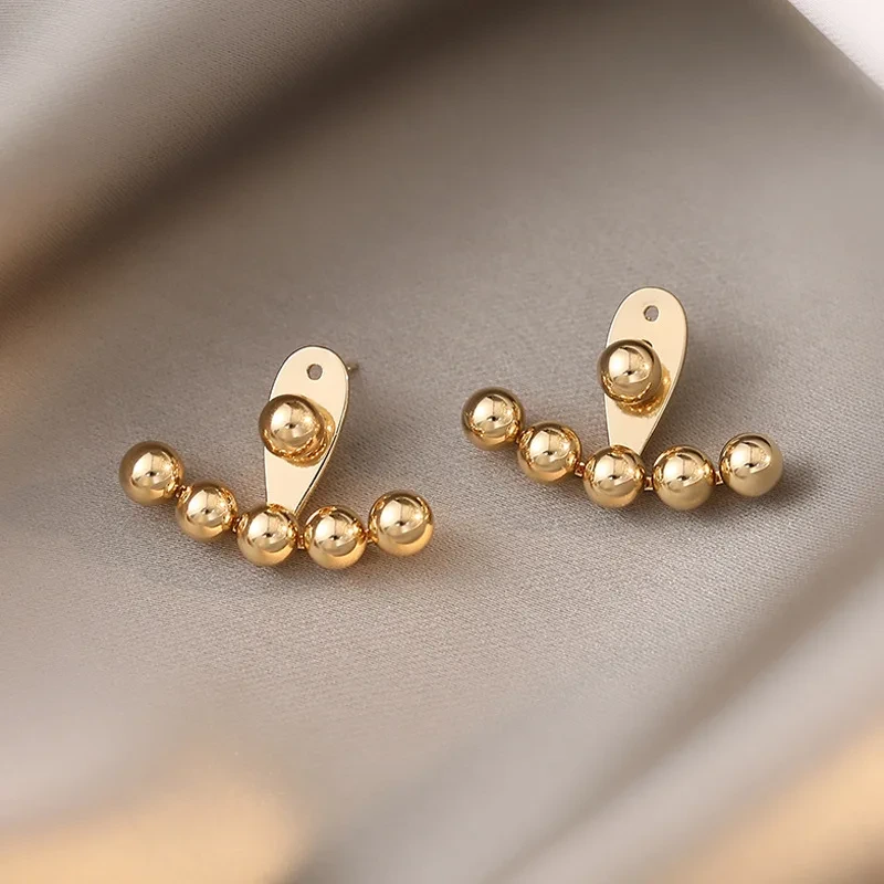 Hot-selling New Trendy Fashion Light Luxury Stud Earrings Beaded Summer Stainless Steel Earrings 1