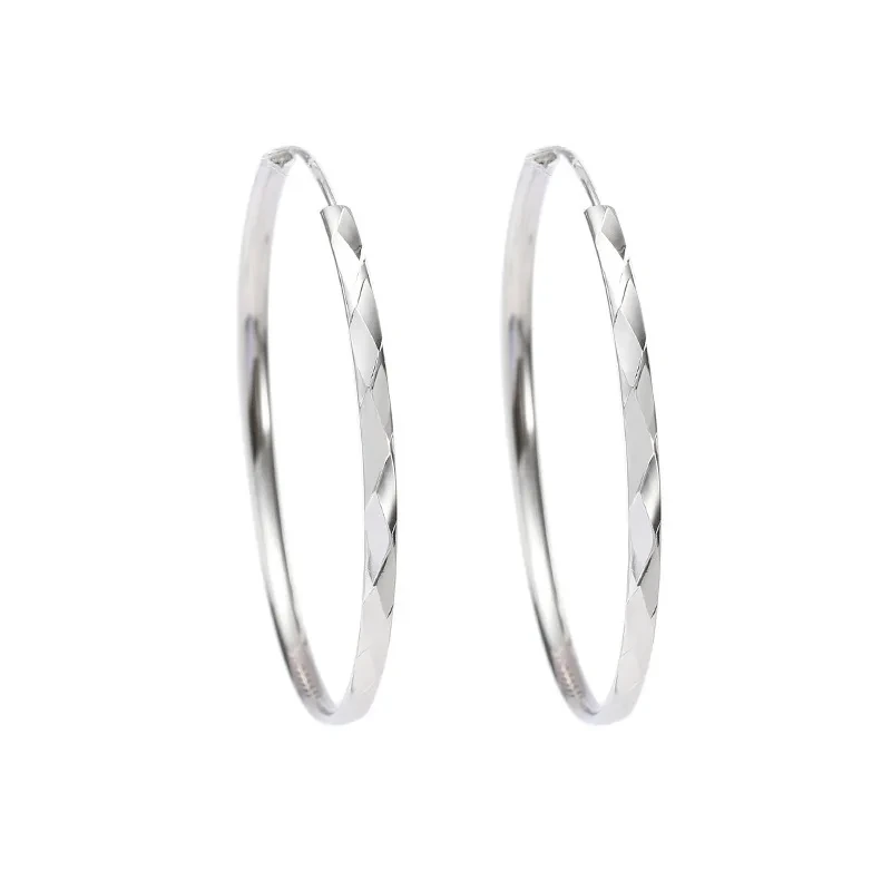 Fashion Exaggerated Silver Hoop Earrings 925 Sterling Sterling Silver Hoop Earrings New Huggie Earrings For Woman 1