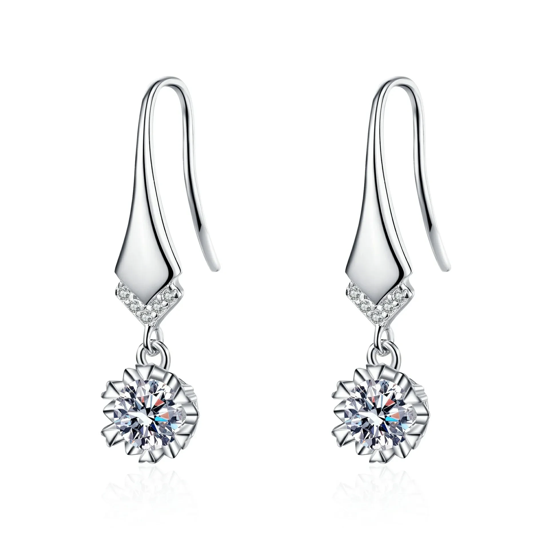 Dainty Sterling Silver Vintage 2023 Silver 925 Women Moissanite Drop Earrings For Women 1