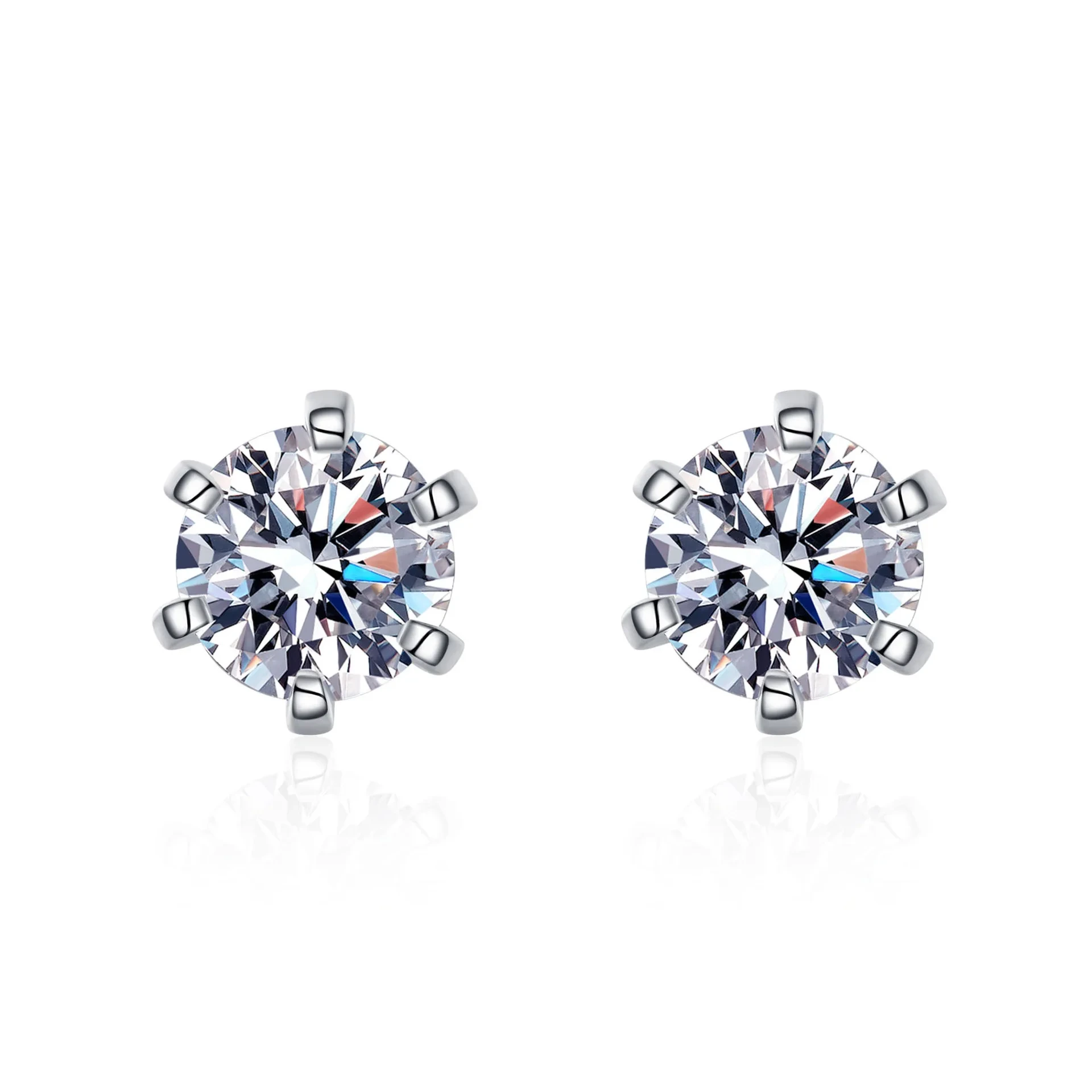 0.6ct/1ct/2ct D Color 925 Sterling Silver Classic Screw Back Earrings For Girl Fashion Jewelry Vvs Moissanite Earrings 1
