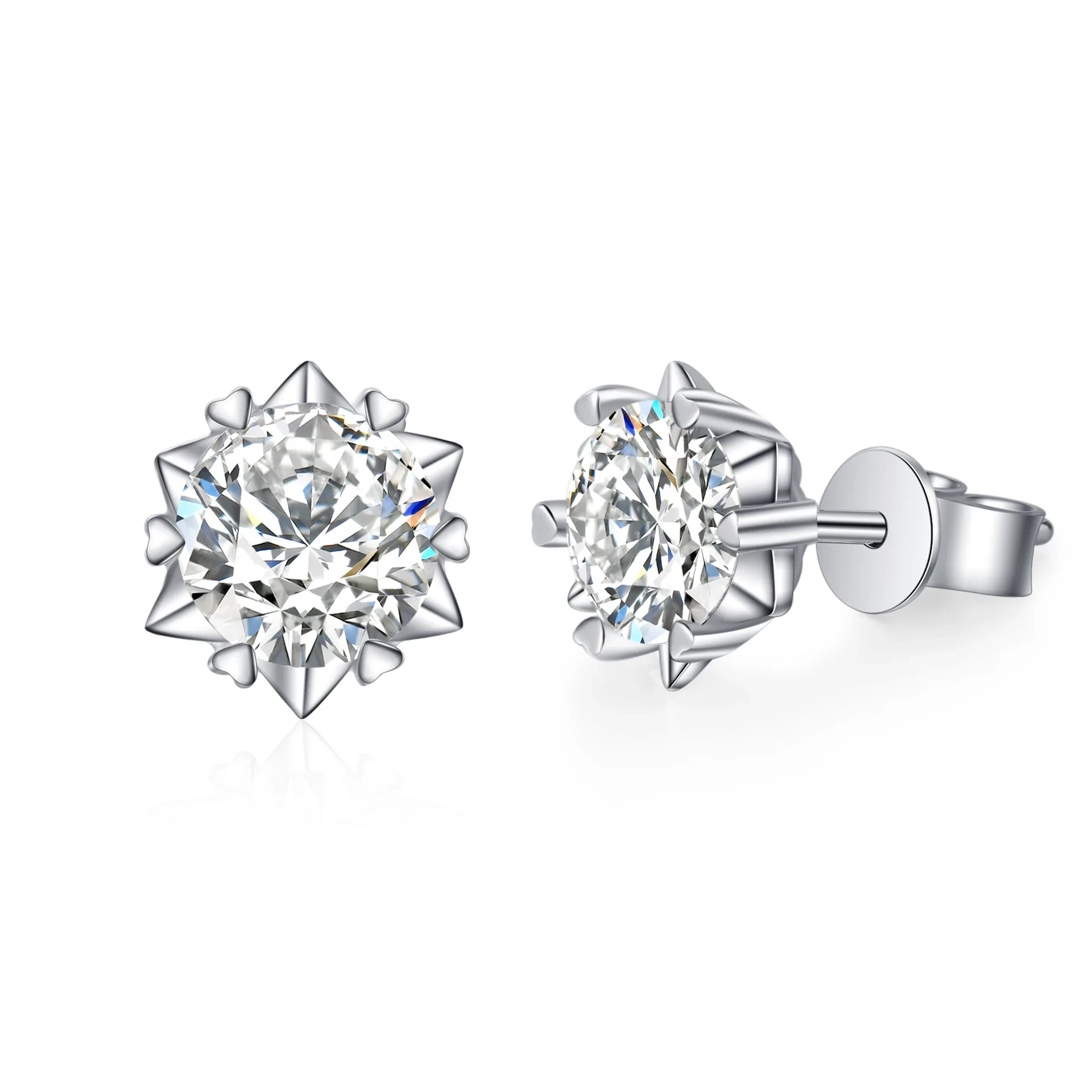 925 Silver Earring With Moissanite Diamond 1ct Vvs Snowflake Shape Moissanite Earrings For Women 1