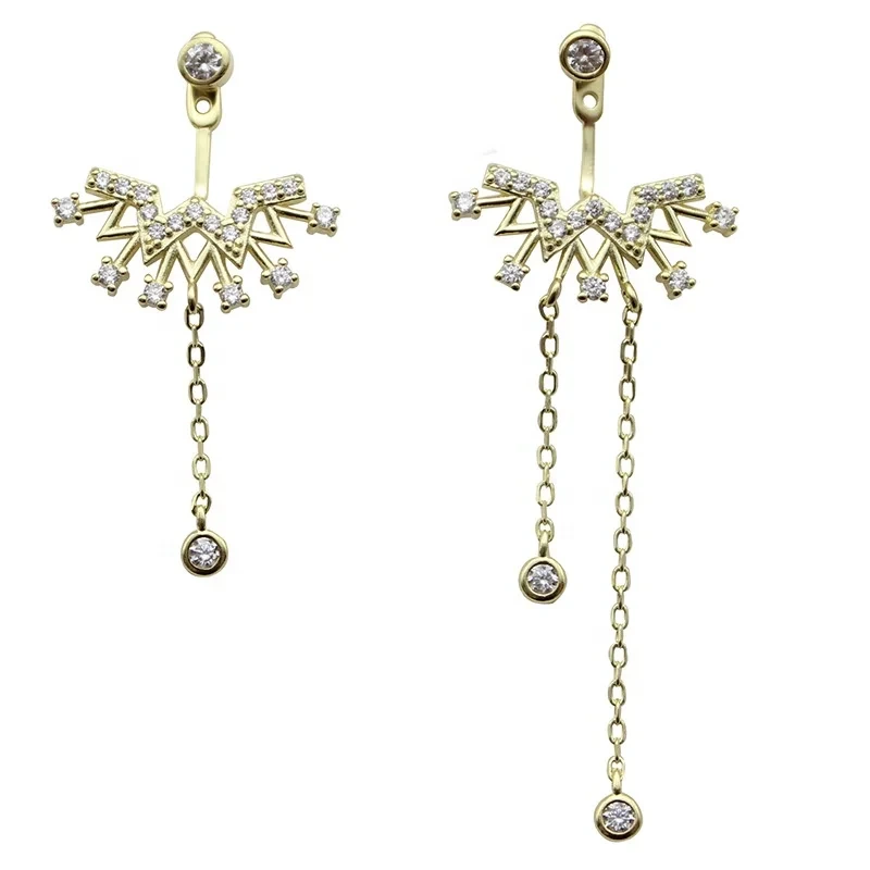 New Arrival 925 Silver Cheap Fashion Zircon Flower Asymmetrical Earrings For Women Gift 1