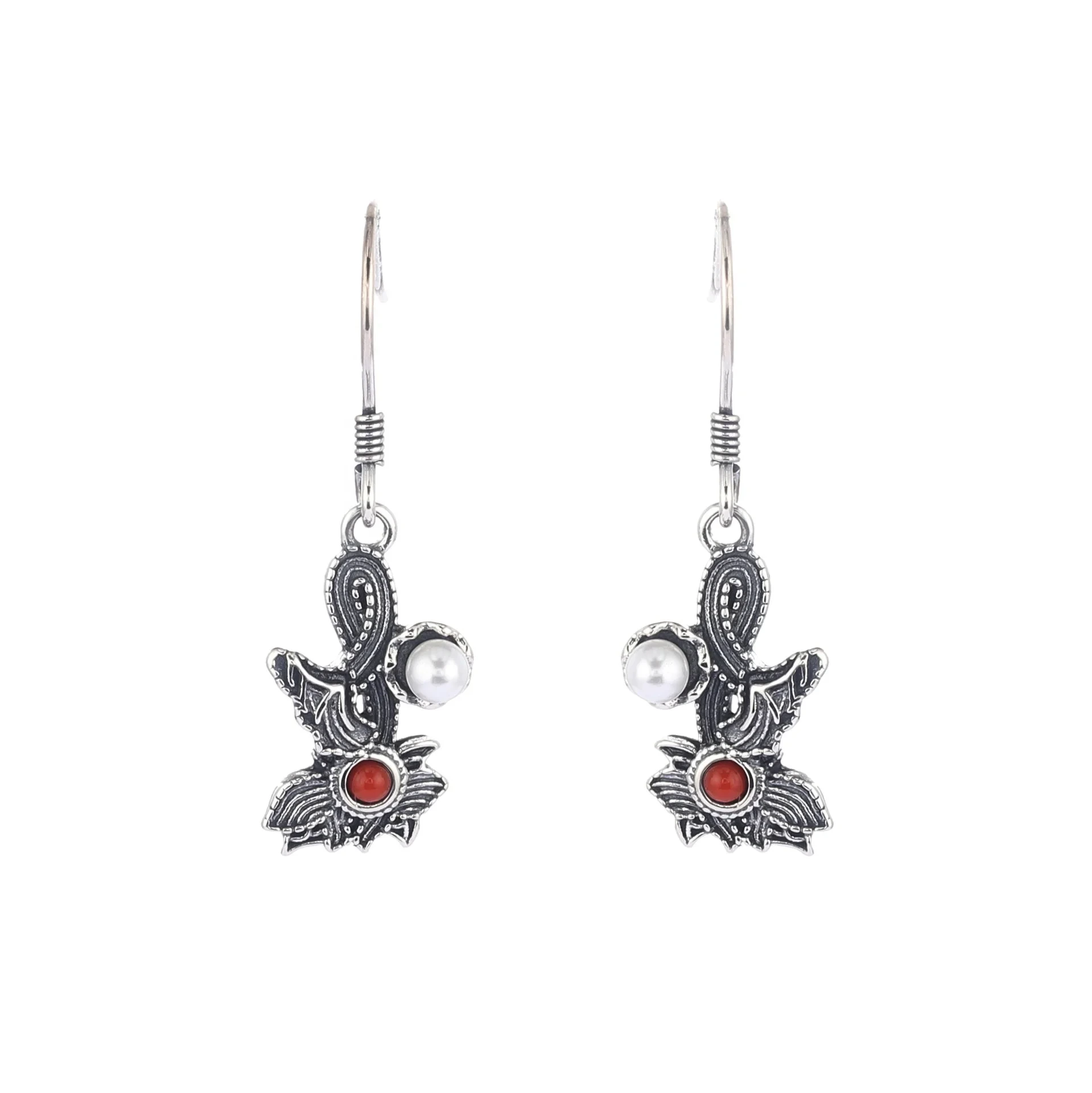 925 Silver New Style Flower Fashion Girl Retro Earrings For Valentines Earrings 1