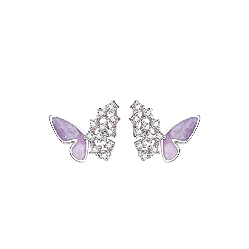 Fashion Summer 925 Silver Cute Earrings For Girls Sweet And Instagram Style Ladies Sterling Silver Butterfly Cuff Earring 1