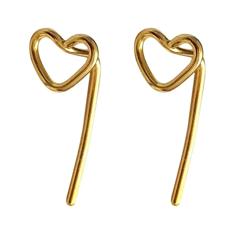 S925 スターリングシルバー 18k ゴールドメッキかわいいミニ小さなハートイヤリングスタッド女性女の子 1