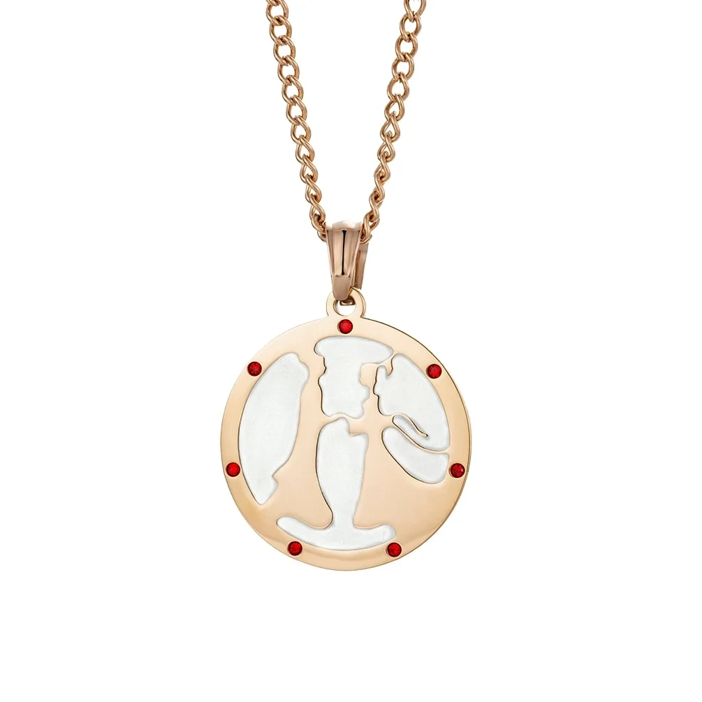 New Romantic Necklace Luminous Round Pendant Luminous Necklace Stainless Steel Couple Necklaces For Lovers 1