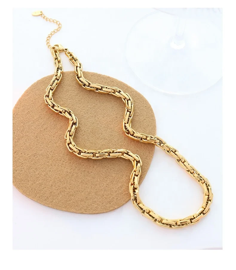 2021 Hot Sale 18k Real Gold Plated Titanium Steel Thick Chain Necklace Hip Hop 1