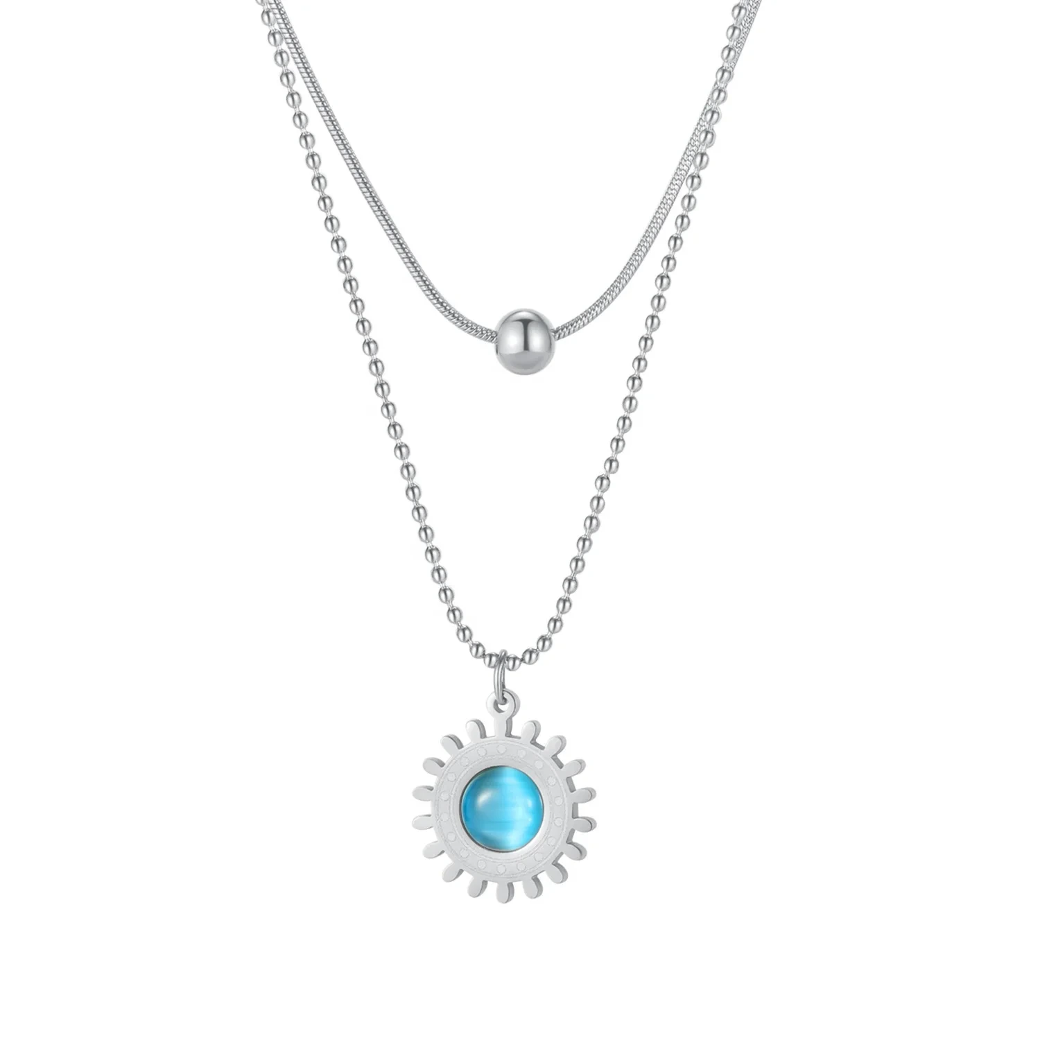 Stainless Steel Silver Necklace Pendant Necklaces - - SLKS Jewelry 2