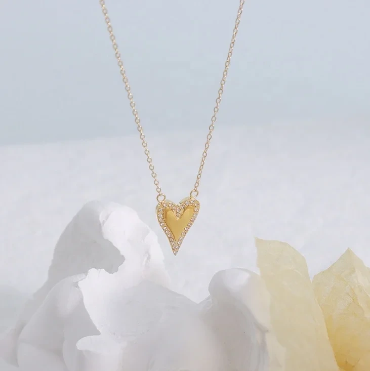 New Necklace 2024 Necklaces Jewelry Wholesale For Women And Female Heart Pendant Stainless Steel Necklace 1