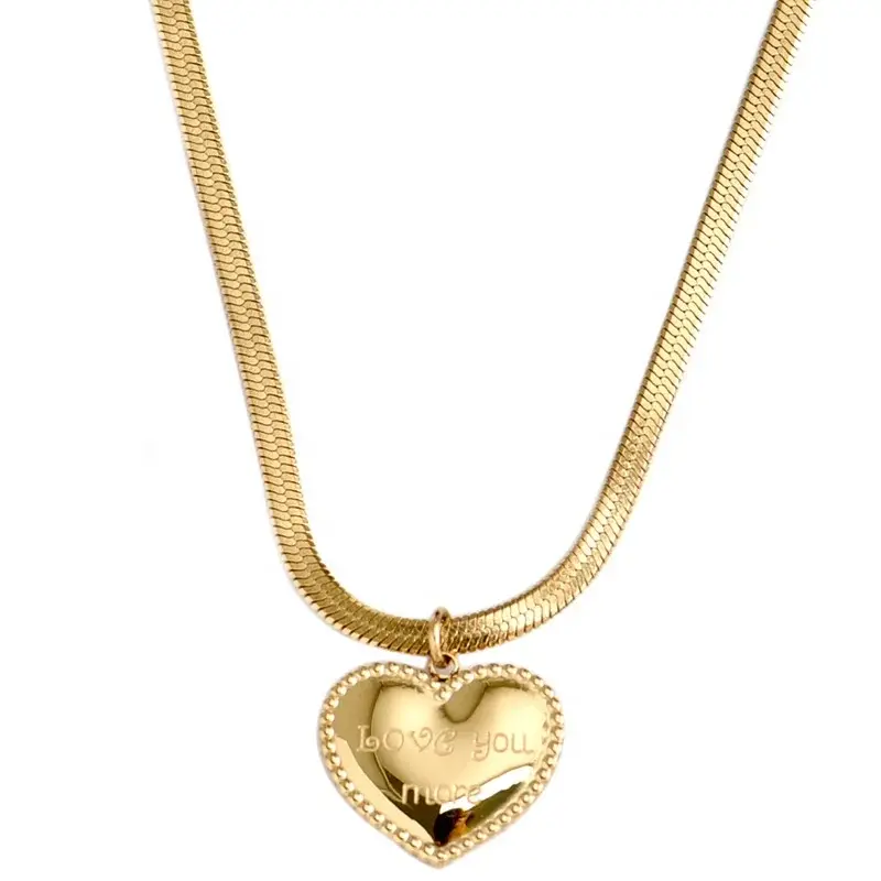 Steel Necklace Gold - - SLKS Jewelry 6