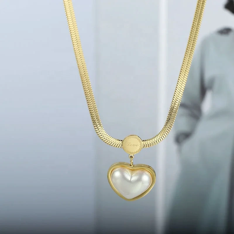 Steel Necklace Gold - - SLKS Jewelry 4