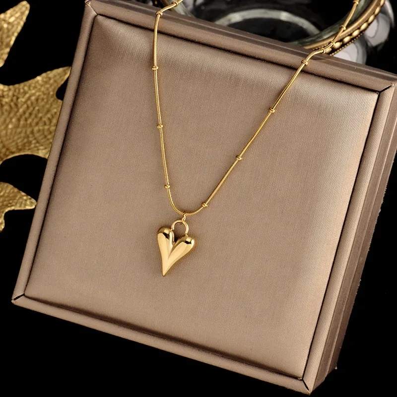 Steel Necklace Gold - - SLKS Jewelry 2