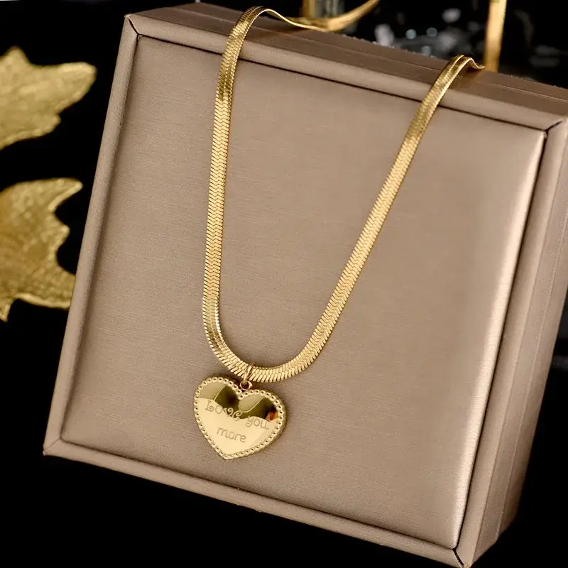 Steel Necklace Gold - - SLKS Jewelry 5