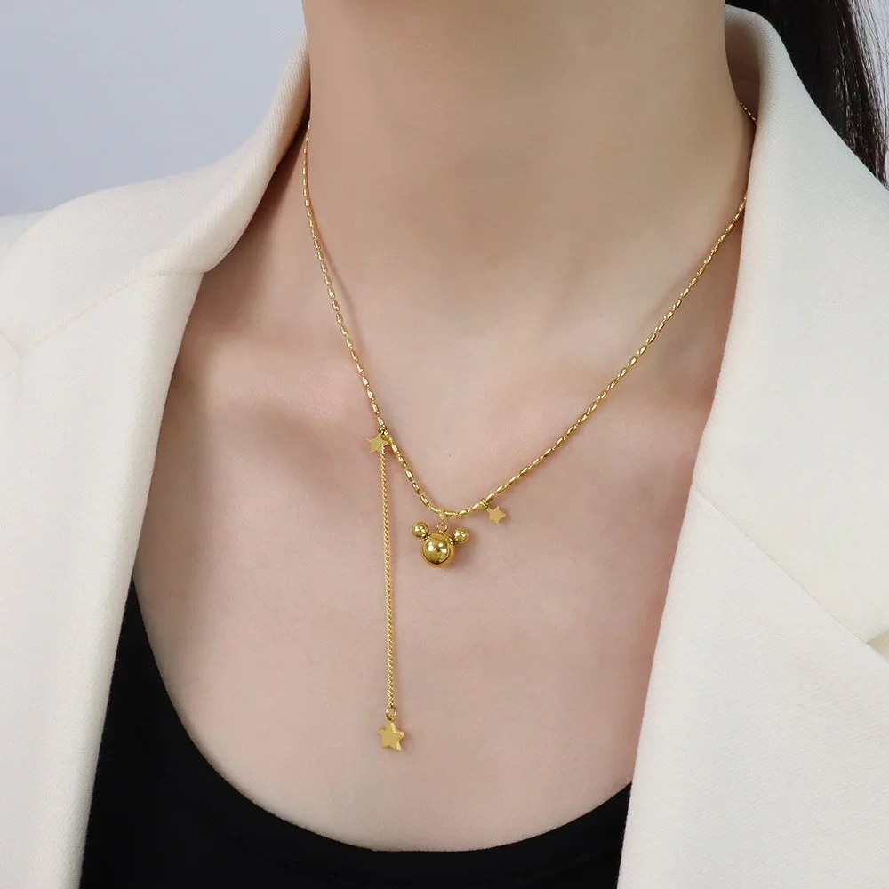 Stainless Silver Necklace Steel /Gold by SLKS Jewelry 2