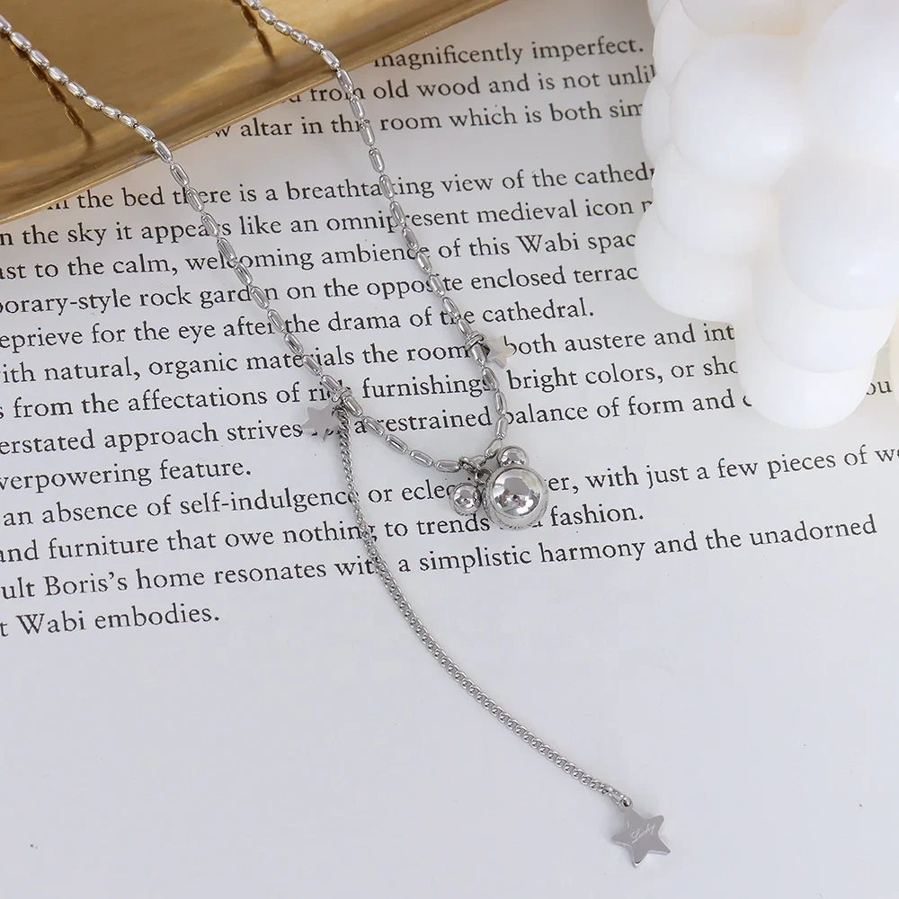 Stainless Silver Necklace Steel /Gold by SLKS Jewelry 5