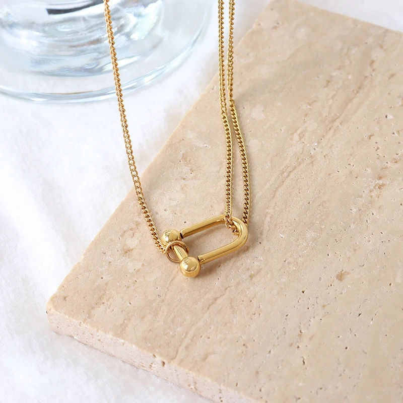Stainless Silver Necklace Lock Pendant Necklace by SLKS Jewelry 5