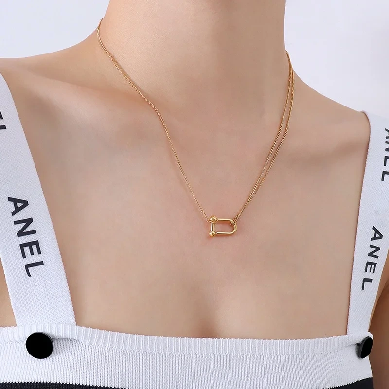 Stainless Silver Necklace Lock Pendant Necklace by SLKS Jewelry 4