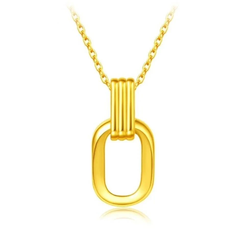 Stainless Steel 18k Gold Plated Double Ring Clavicle Chain Thin Summer Necklace Women 1
