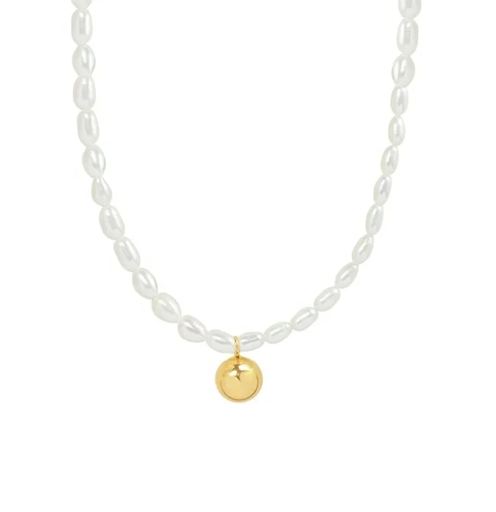 Hot Sell Elegant High Quality Stainless Steel Competitive Price Gold Pearl Bead Necklace Jewelry For Women 1
