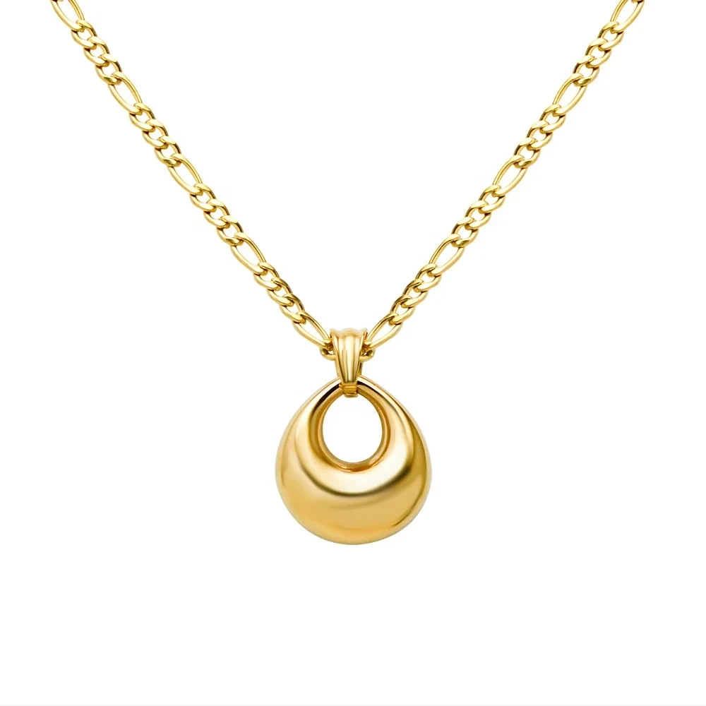 Stainless Steel Romantic Necklace 18k Gold Plated Jewelry Waterproof Water Drop Pendant Necklace For Woman 1