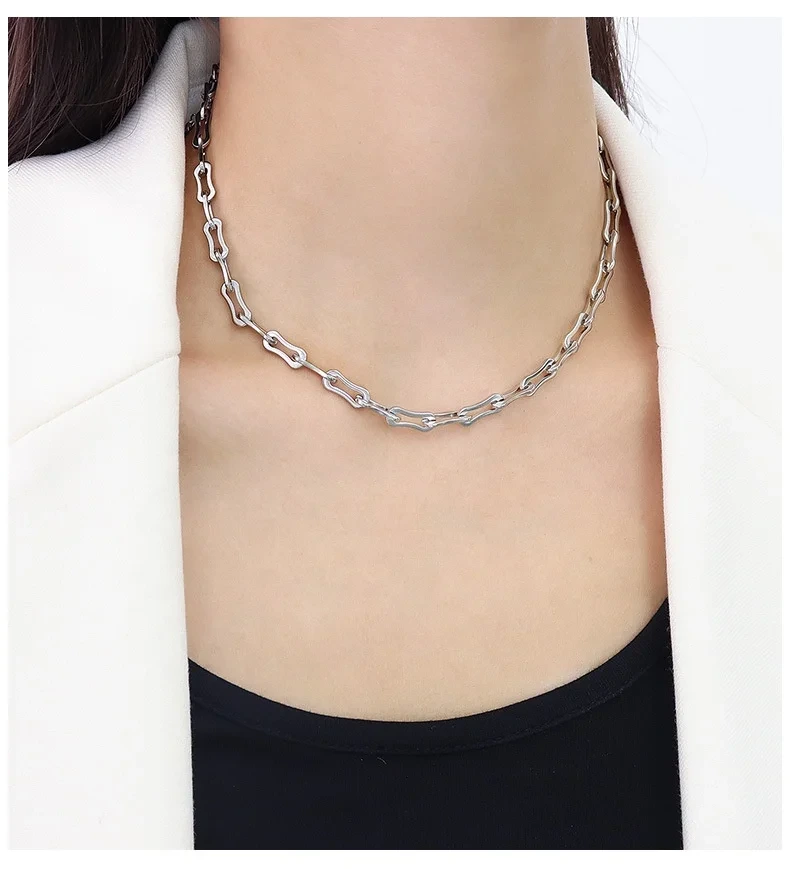 Stainless Silver Necklace SLKS Jewelry, Gift 6