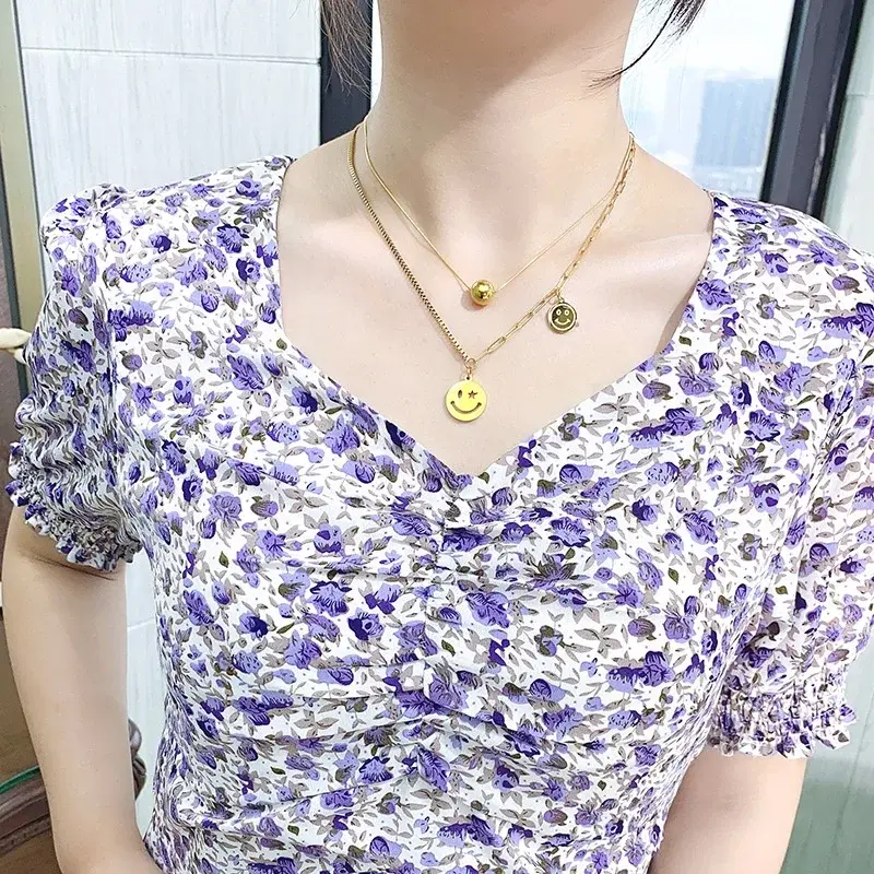 Hot Stainless Steel Necklace Bulk Smile Face SLKS Jewelry Brand 5
