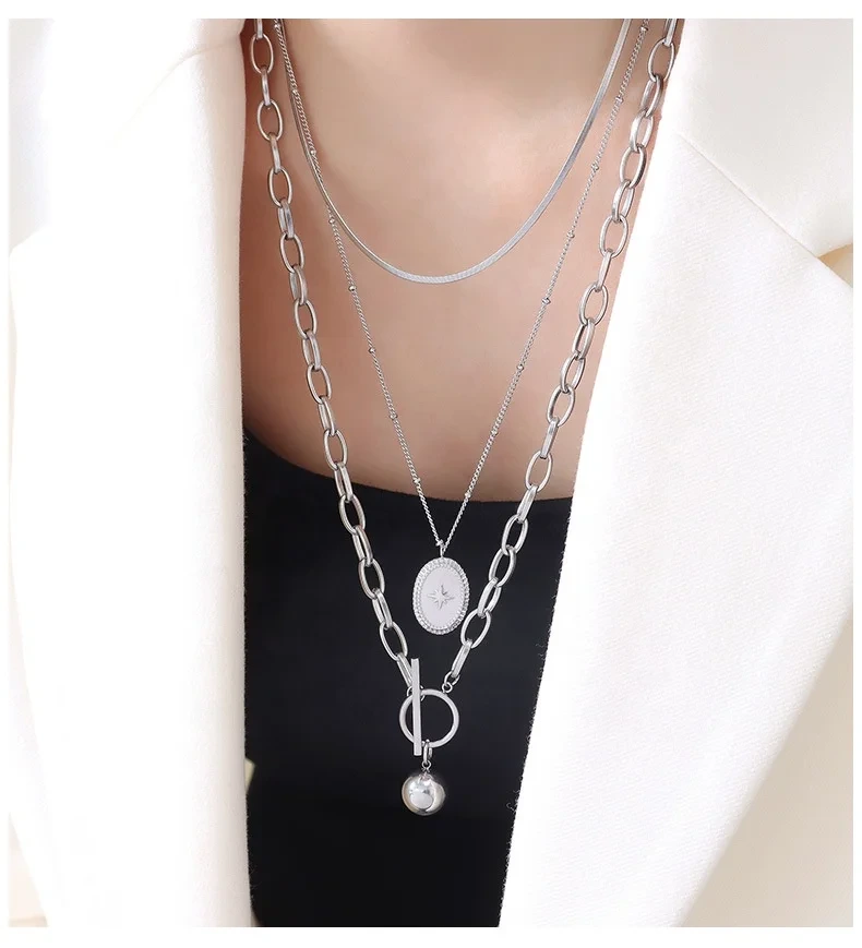 Custom Stainless Steel Chain Necklace Wholesale TRENDY SLKS Jewelry 4