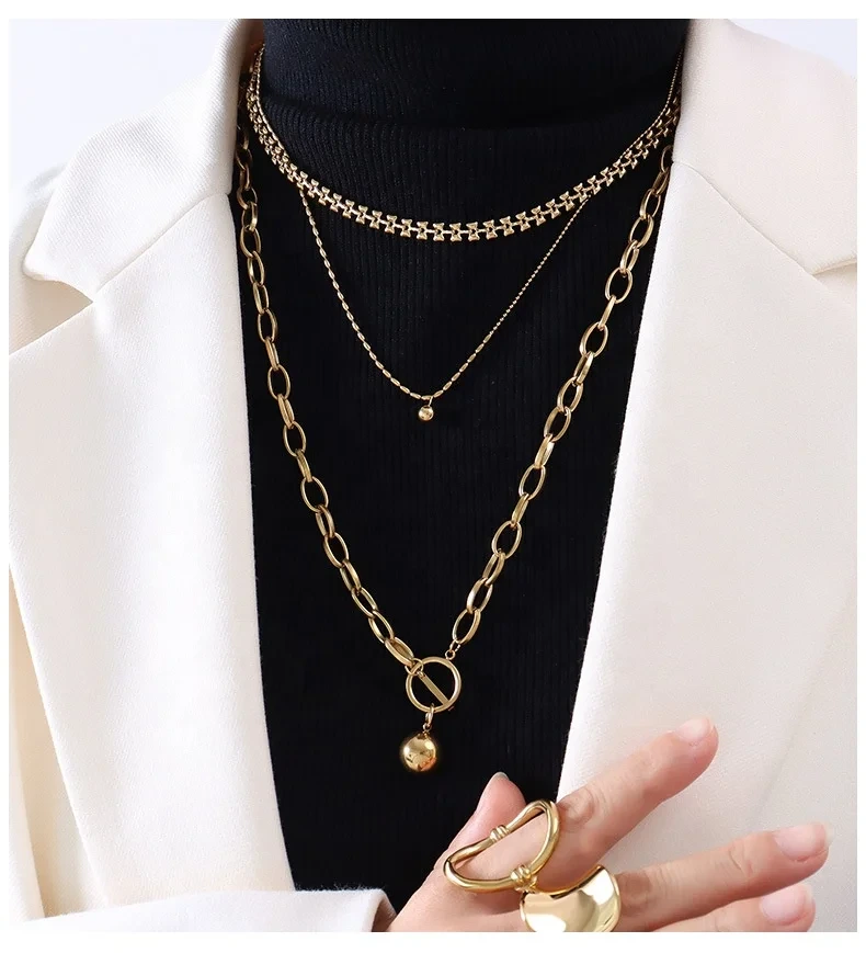 Custom Stainless Steel Chain Necklace Wholesale TRENDY SLKS Jewelry 3
