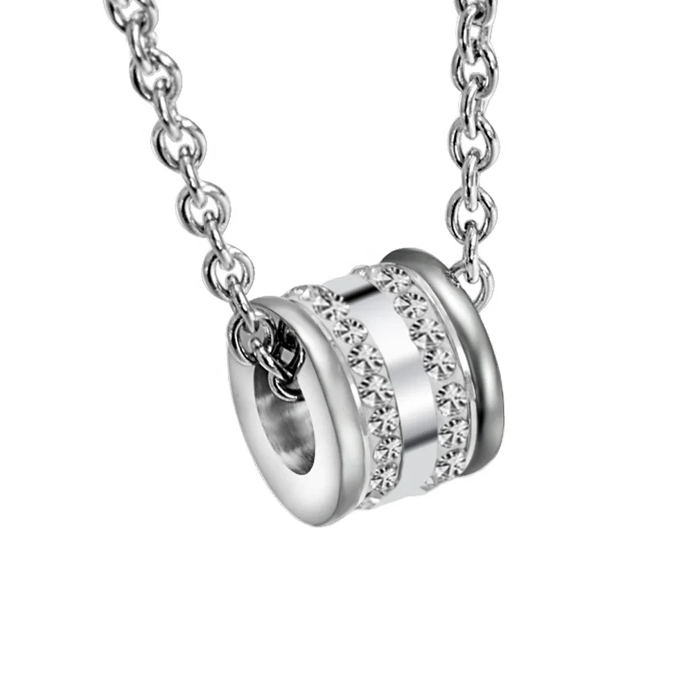Ins Korea Titanium Steel Circle Zircon Niche Personality Trendy Collarbone Necklace Fashion Jewelry 1