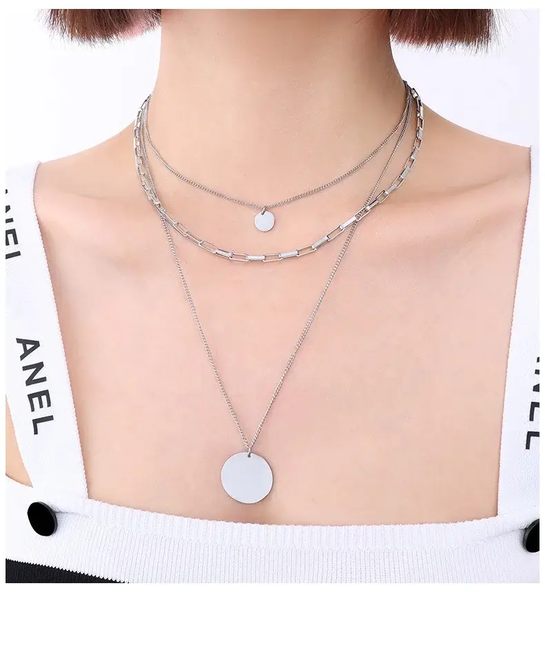 Stainless Steel Silver Necklace 0.014 Kg - - SLKS Jewelry 4