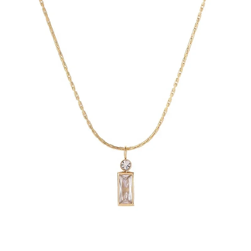 Necklaces For Women New Arrival 2024 Stainless Steel 14k Gold Plated Black Diamond Necklace For Lady 1