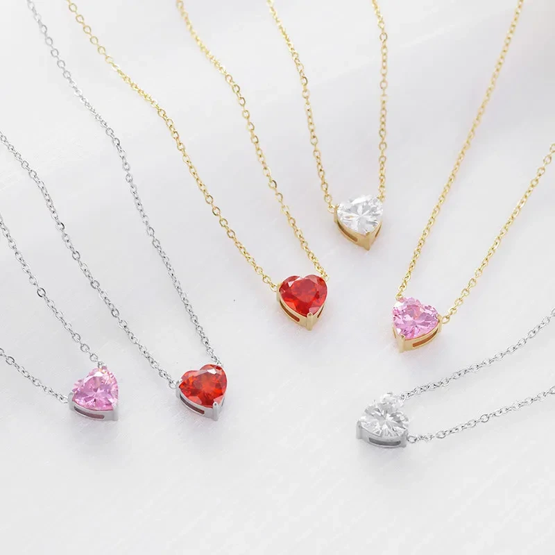 2024 New Love Pendant 14k Gold Plated Necklace Stainless Steel Necklace Women Fashion Jewelry 1