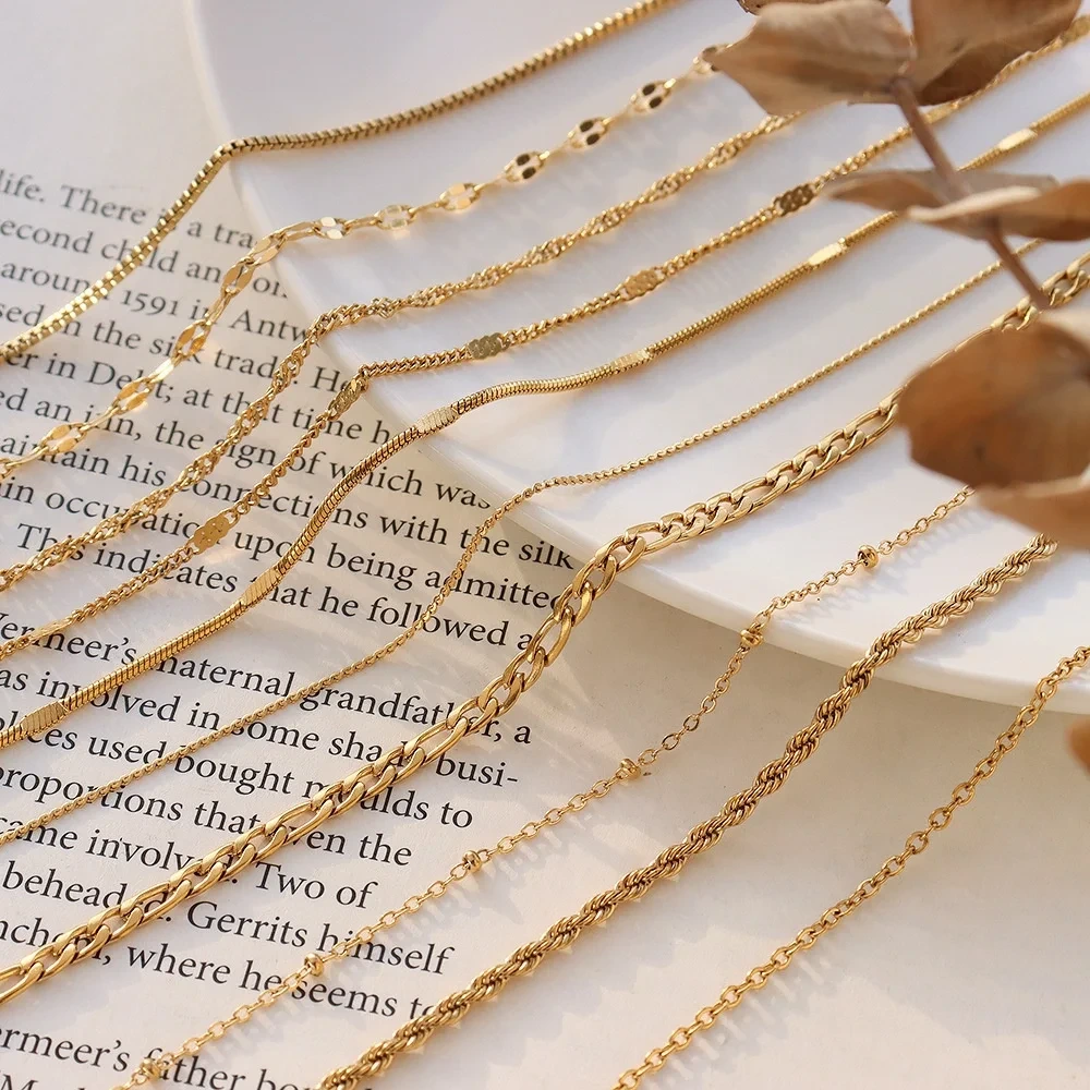Many Kinds Of Stainless Steel Necklace Chains For Jewelry Making Box Chain Fashion Jewelry Necklaces For Women 1