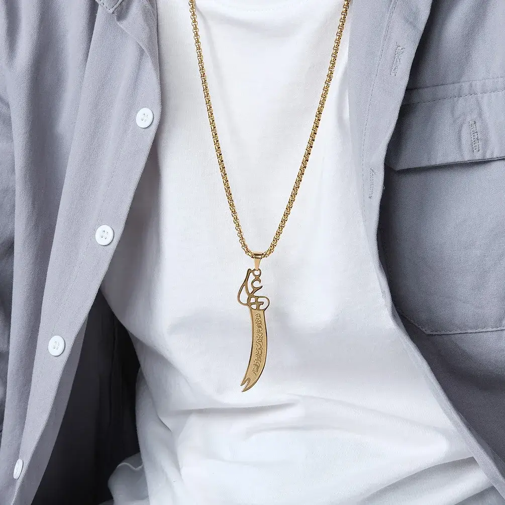 Stainless Necklace SLKS Jewelry,Gold/Steel 6