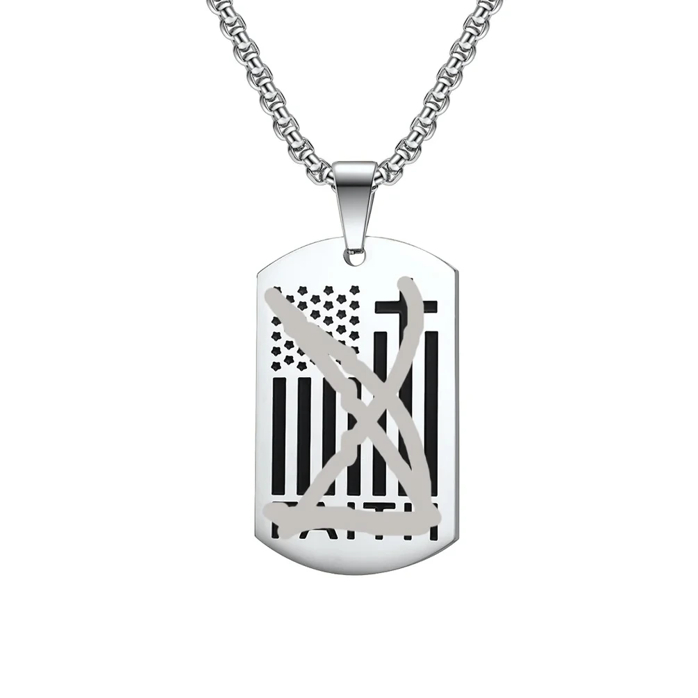 Dogtag Necklace Stainless Steel Jewelry Wholesale For Men New Products in China Usa Country Flag Necklace 1
