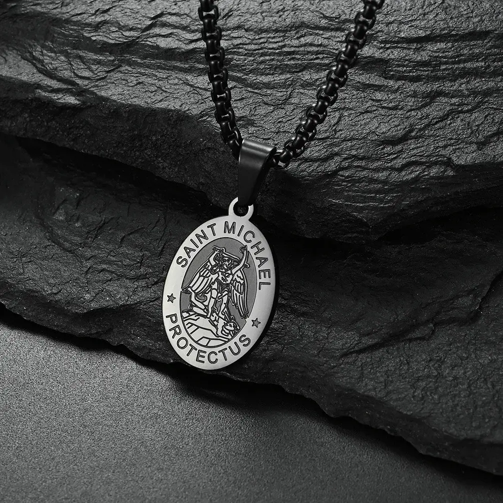 Stainless Steel Necklace Supplier SLKS Jewelry Manufacture Length:27mm Width:18mm 6