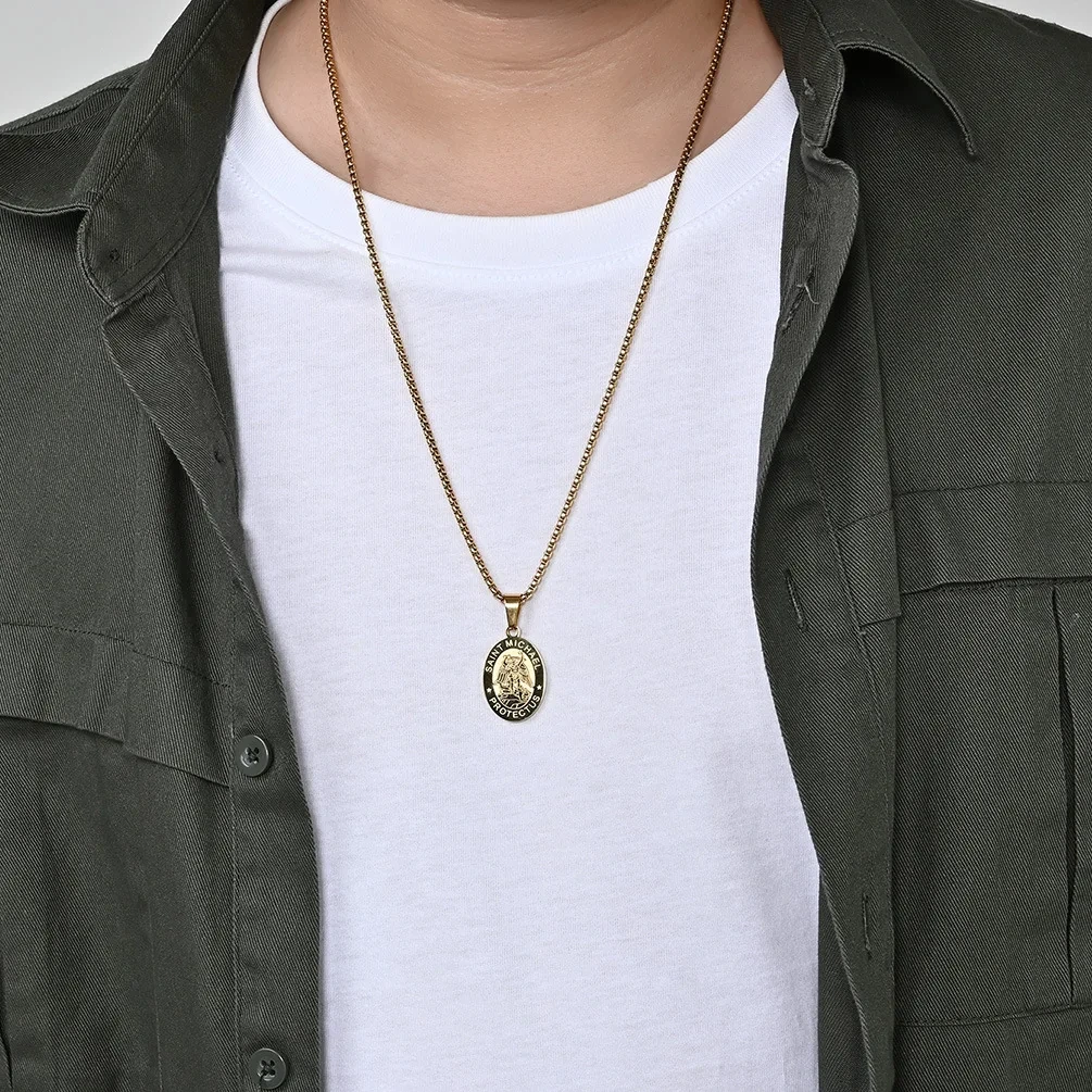Stainless Steel Necklace Supplier SLKS Jewelry Manufacture Length:27mm Width:18mm 7
