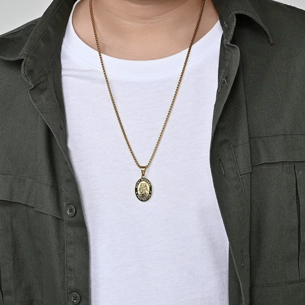 Stainless Steel Necklace Supplier SLKS Jewelry Manufacture Length:27mm Width:18mm 7