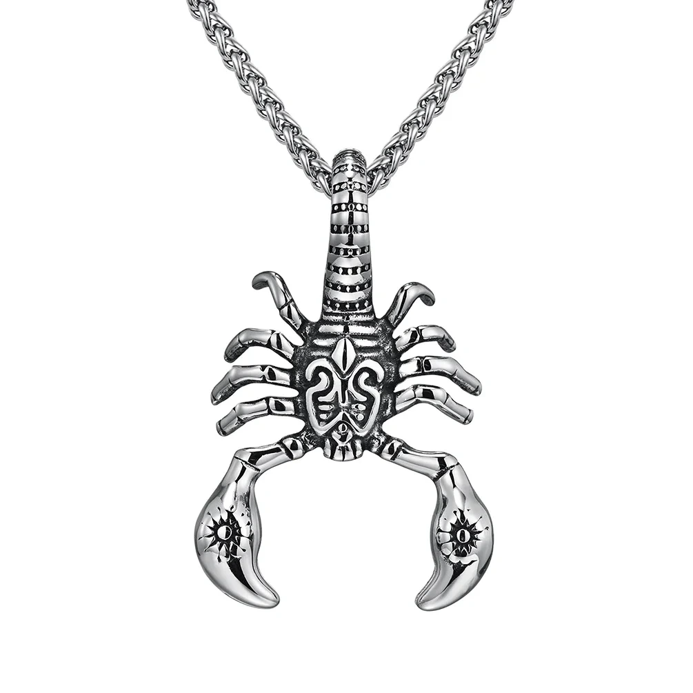 Gothic Retro Style Titanium Steel Scorpion Men Pendant custom Necklace Animal Insect Jewelry Stainless Steel Men pendant Necklace 1