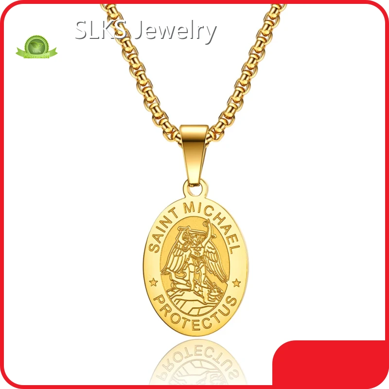 Stainless Steel Necklace Supplier SLKS Jewelry Manufacture Length:27mm Width:18mm 1